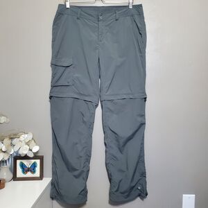 Columbia Omni Shade Convertible Pants Womens Size 12 Gray Ripstop UPF Outdoors